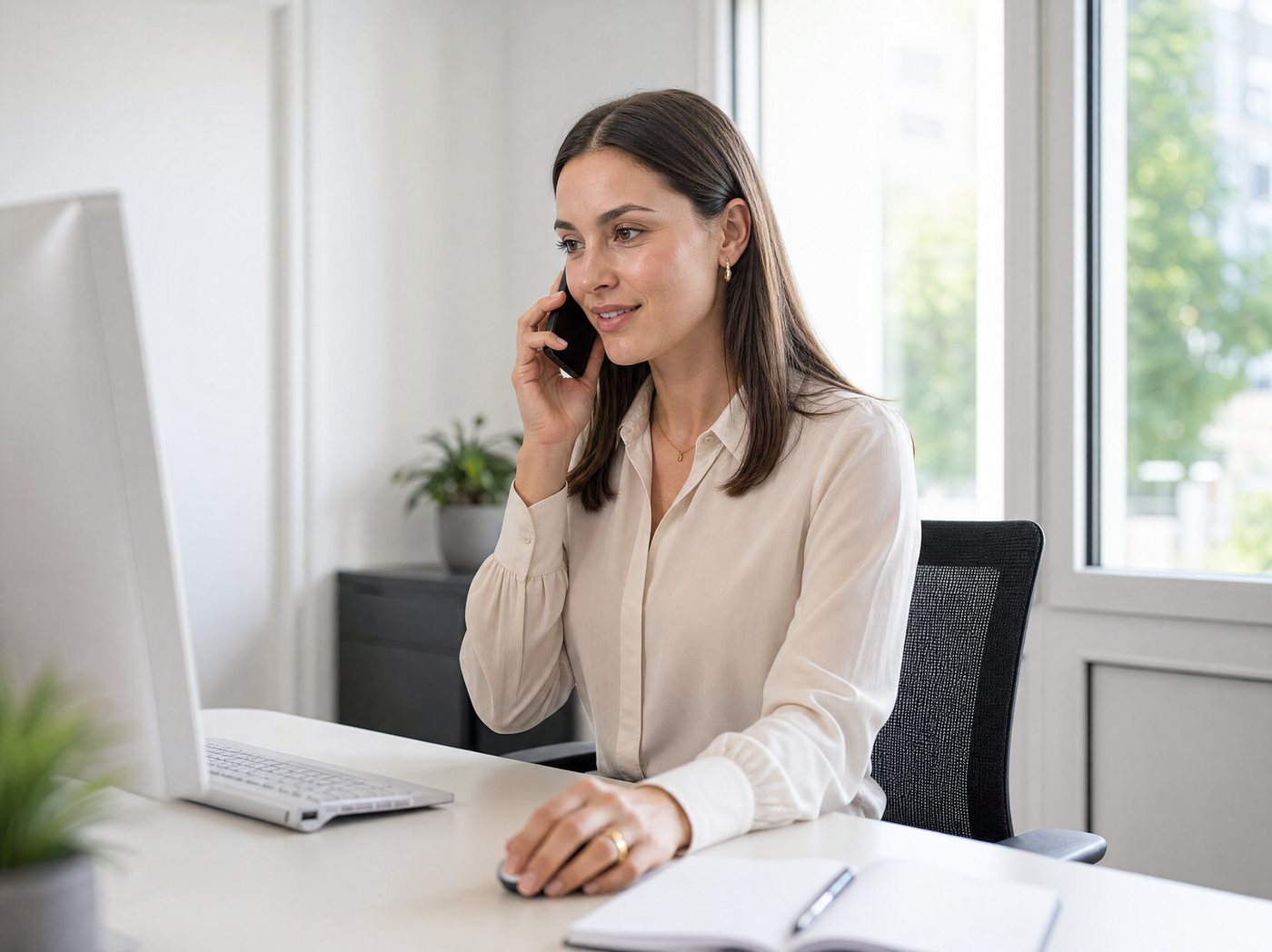 Persönliche Telefonannahme im Büro
